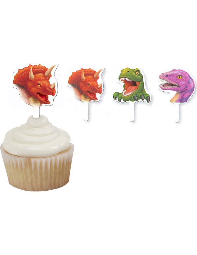 12 Décorations gâteaux anniversaire dinosaures 6,3 cm