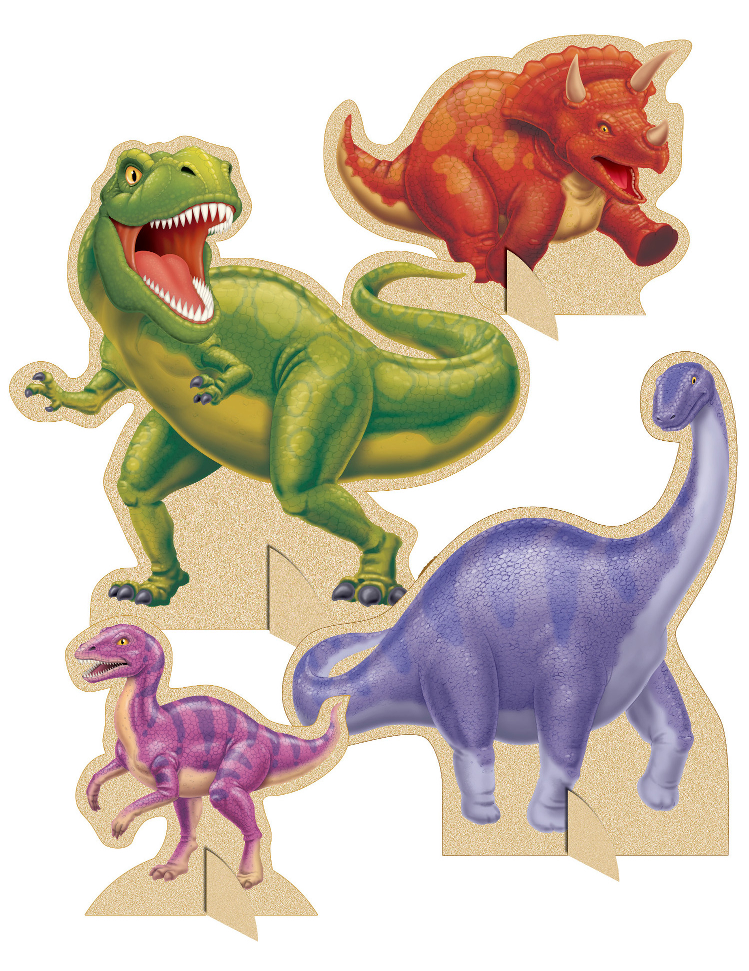 4 Centres de tables Anniversaire Dinosaures 18 et 30 cm