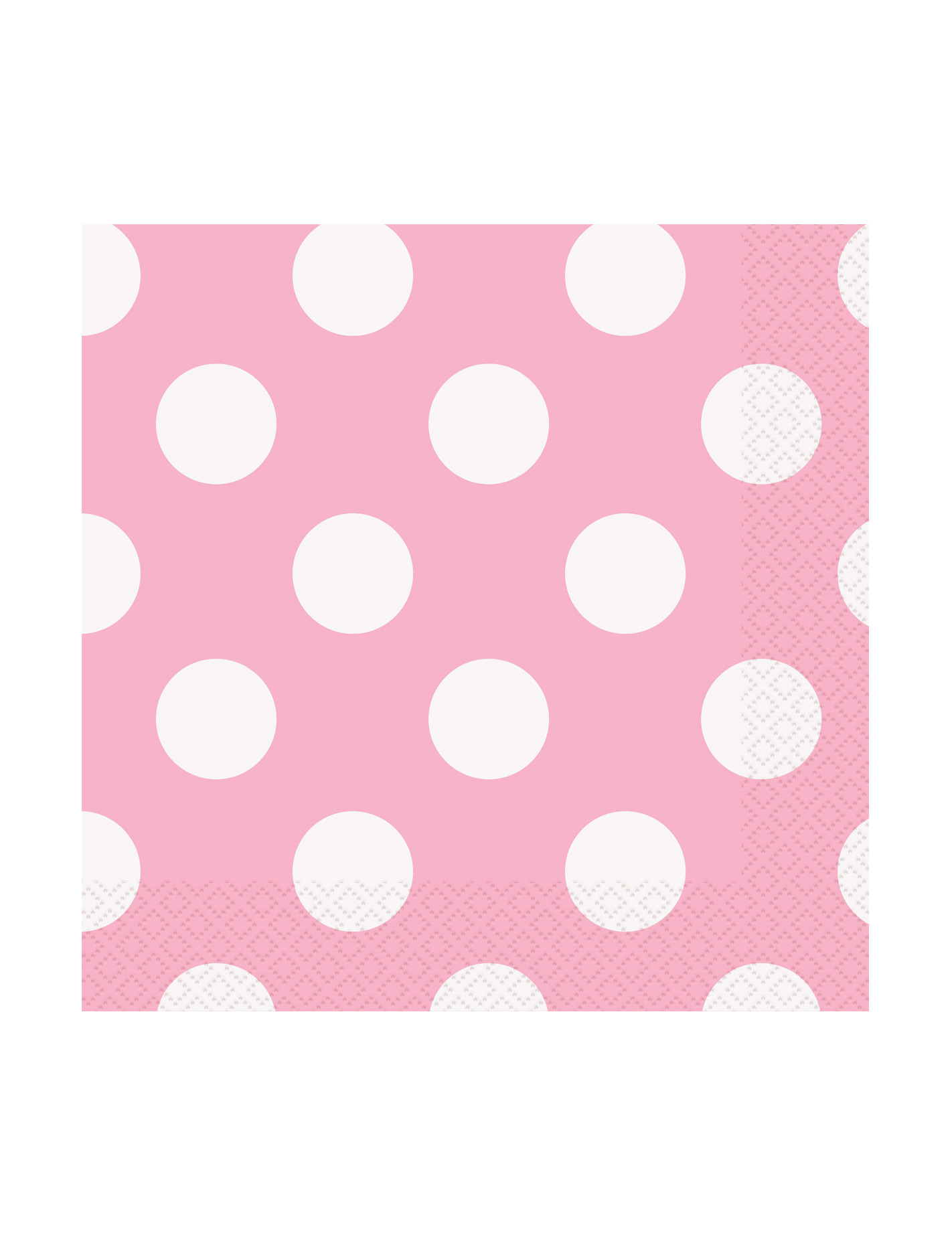 16 Petites serviettes en papier roses à pois 25 x 25 cm