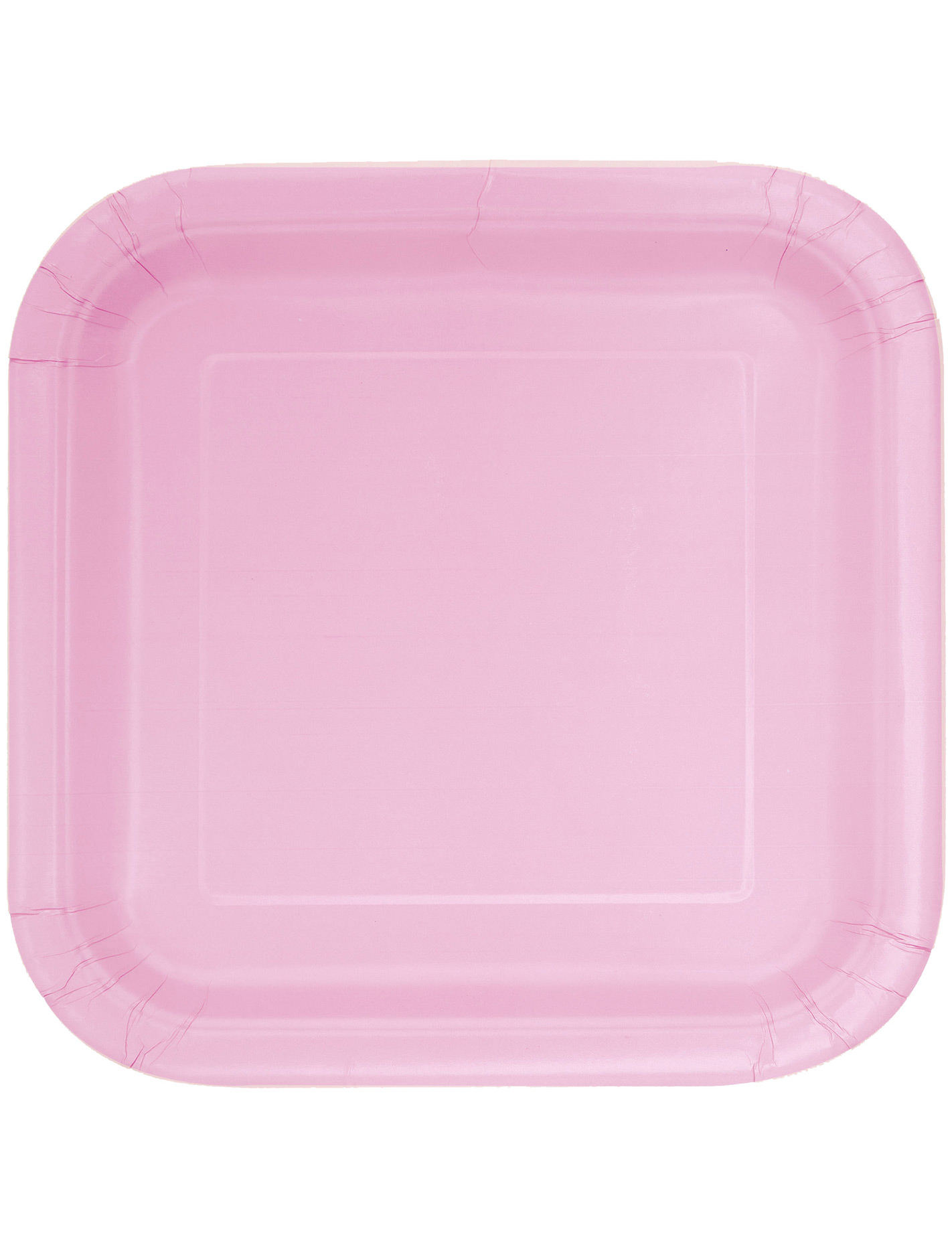 14 Assiettes carrées en carton roses clair 22 cm
