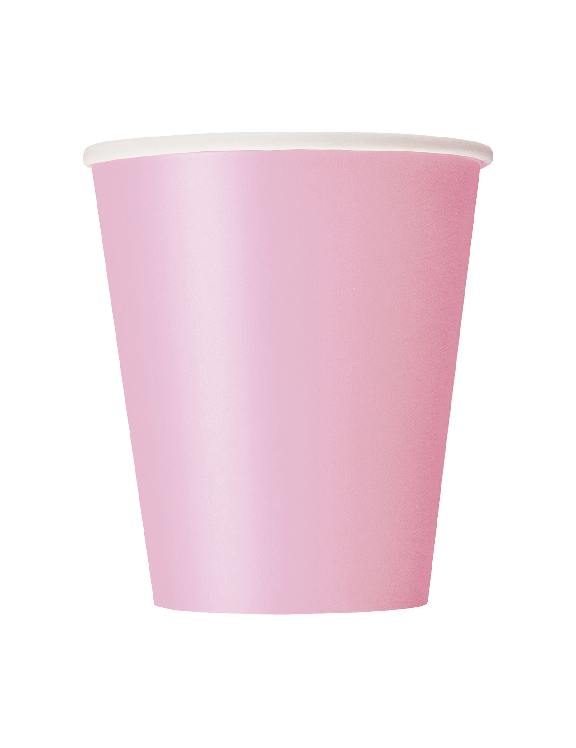 8 Gobelets en carton rose clair 210 ml