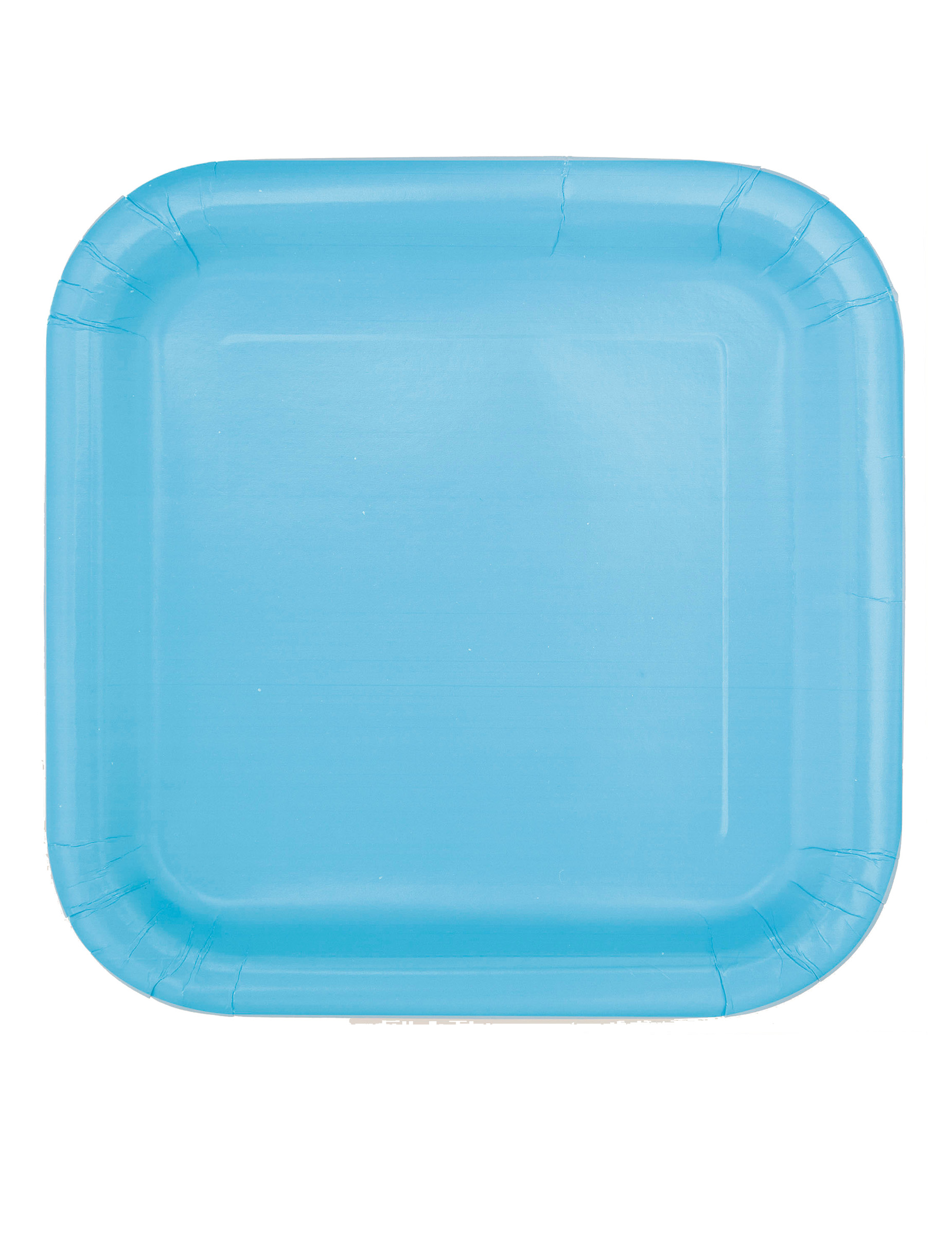 14 Assiettes carrées en carton bleu pastel 22 cm