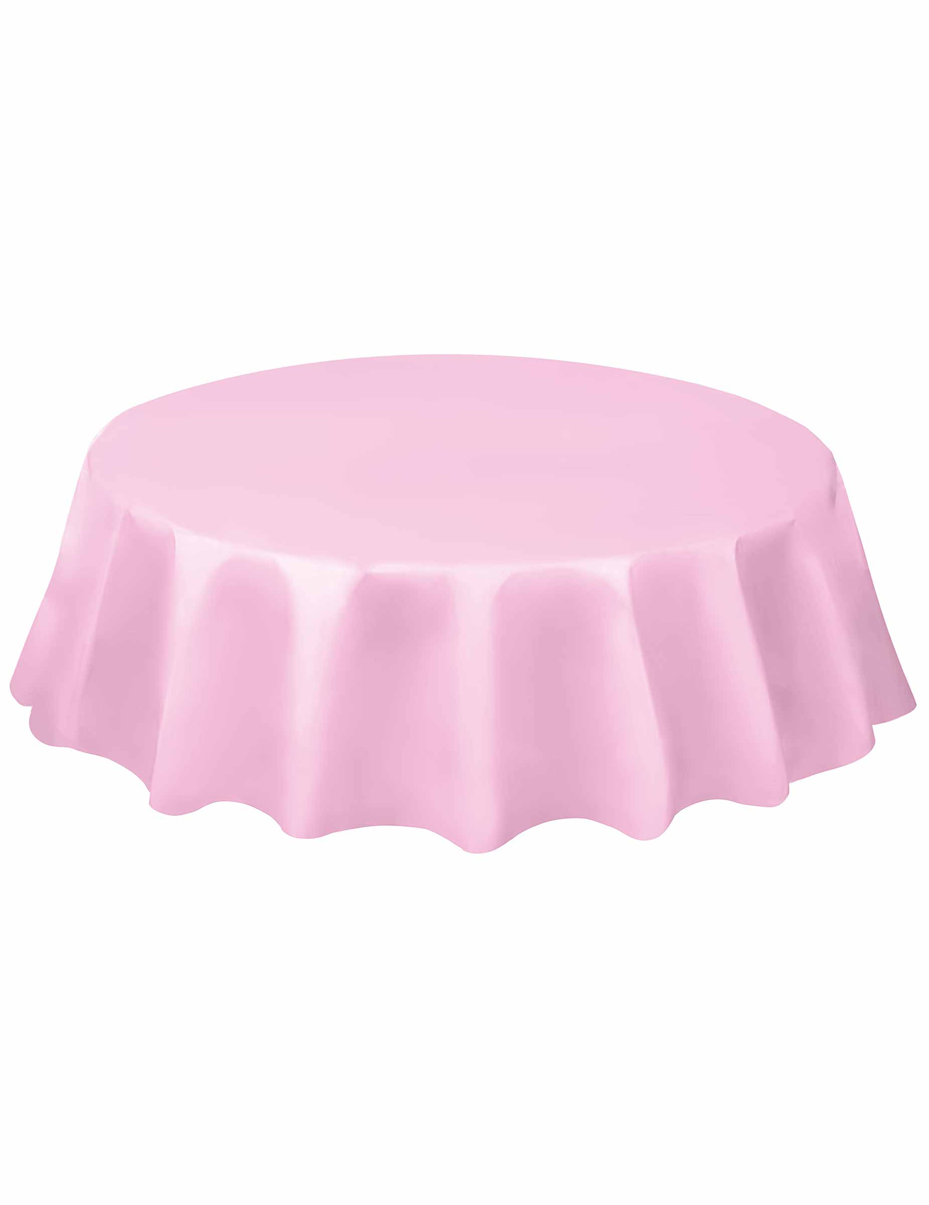 Nappe ronde en plastique rose clair 213 cm jetable