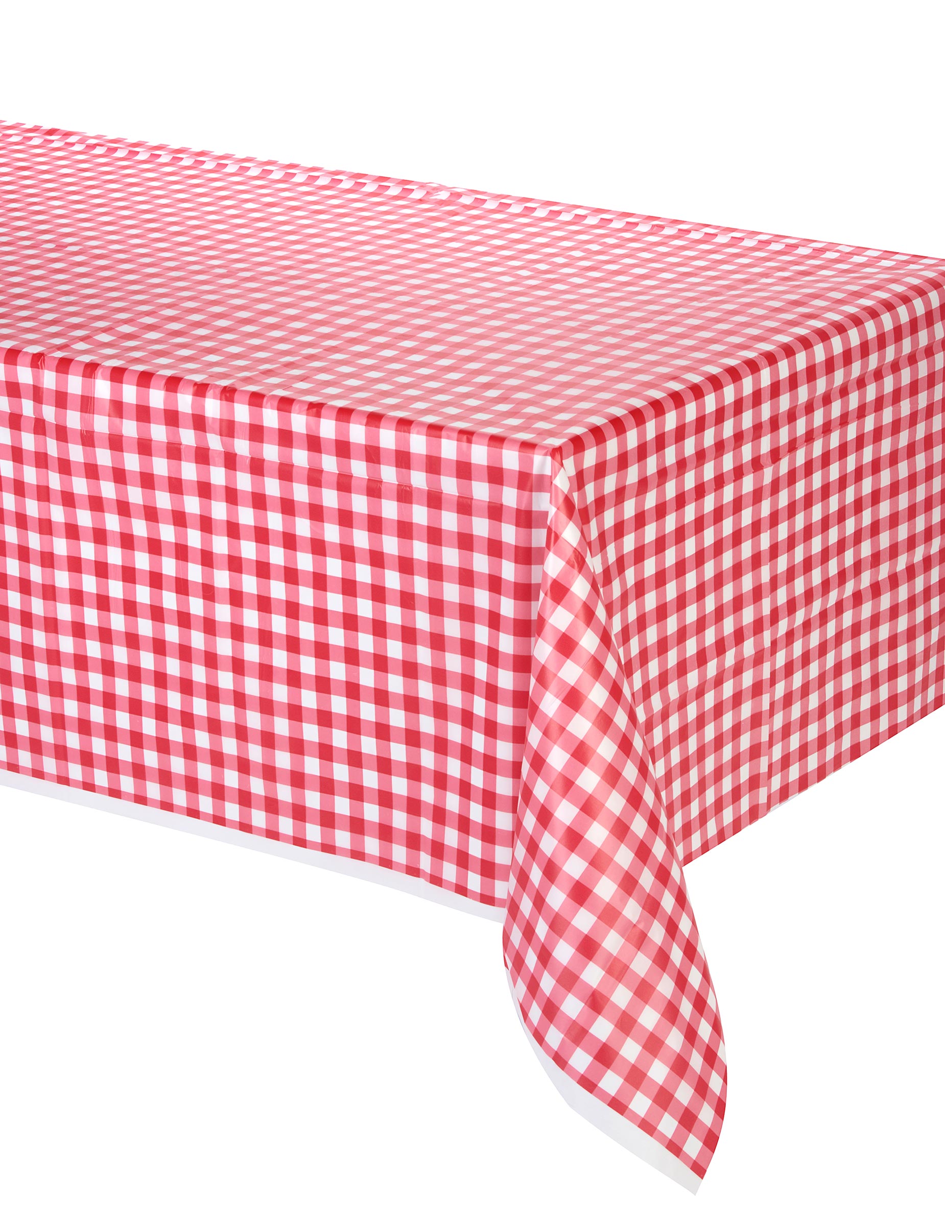 Nappe en plastique vichy rouge 137 x 274 cm