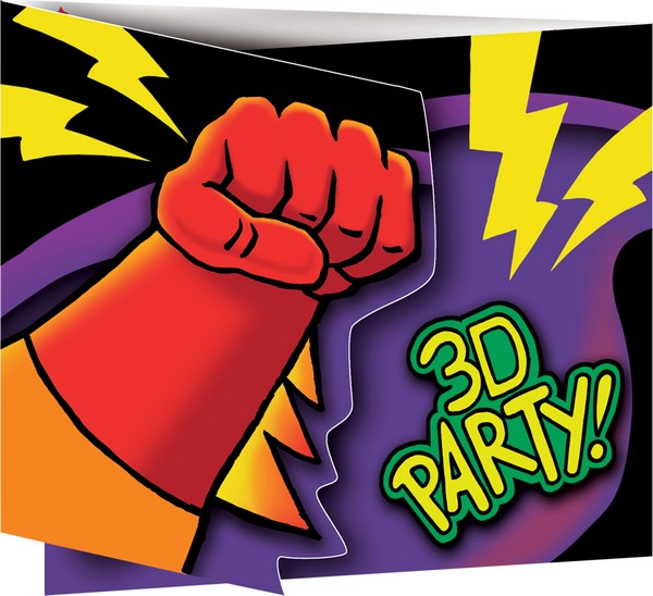 8 Cartes d'invitation Anniversaire Super-Héros