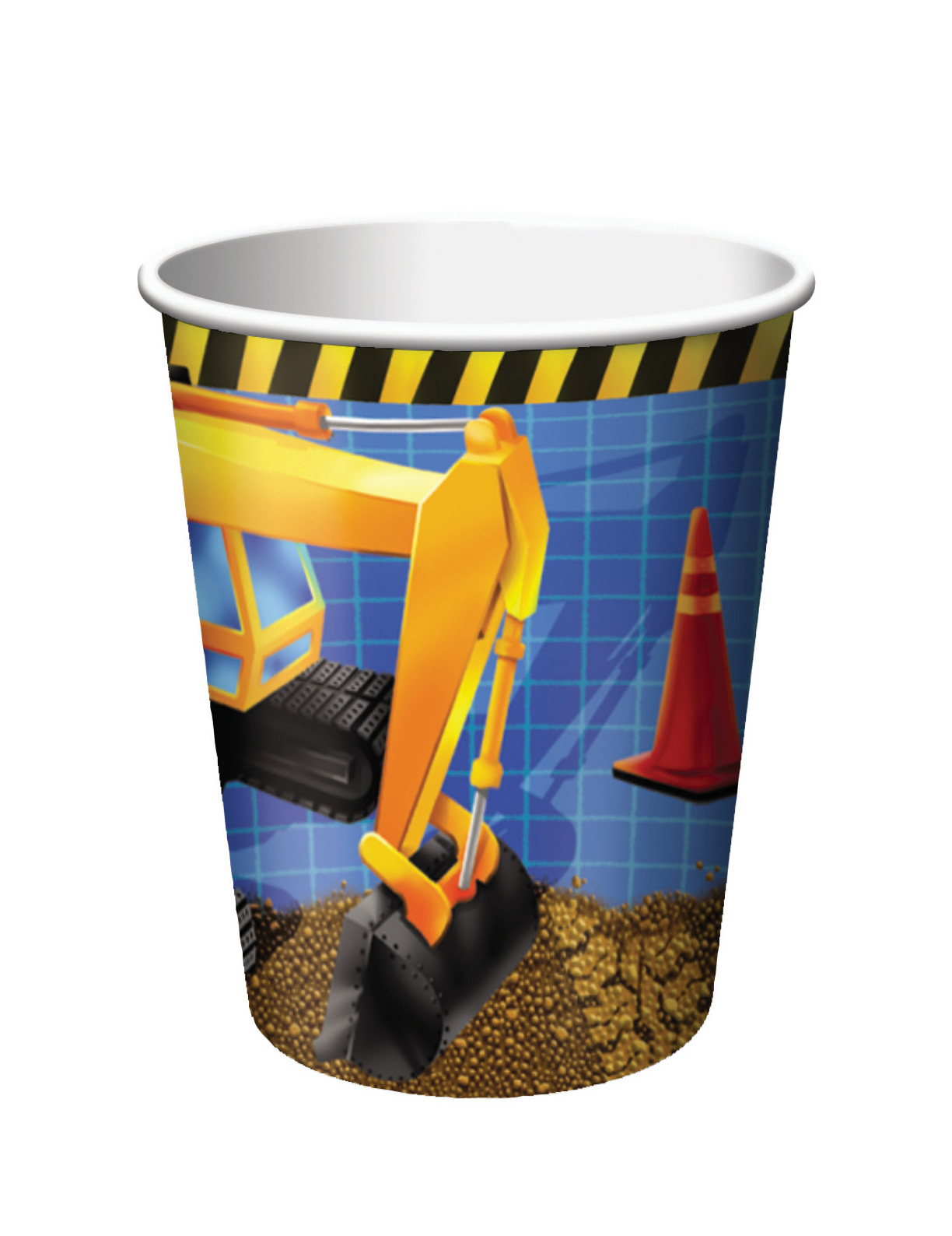 8 Gobelets en carton anniversaire chantier 256 ml
