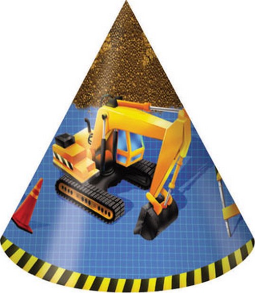 8 Chapeaux de fête anniversaire Chantier