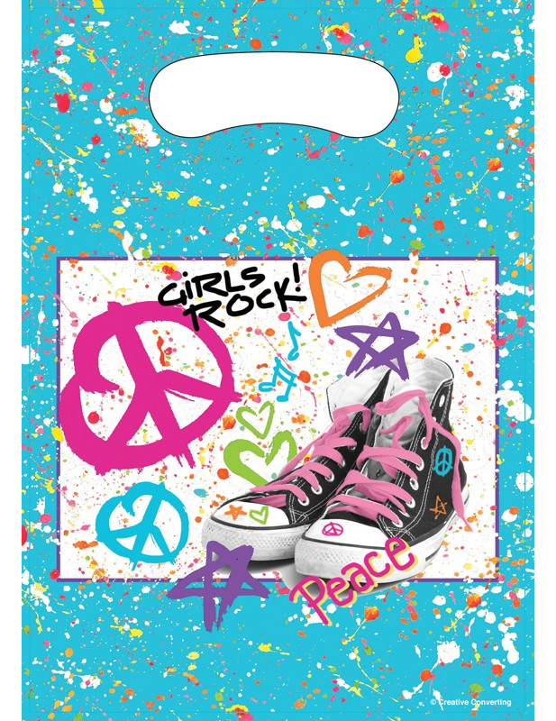 8 Sacs de fête Anniversaire Girls rock