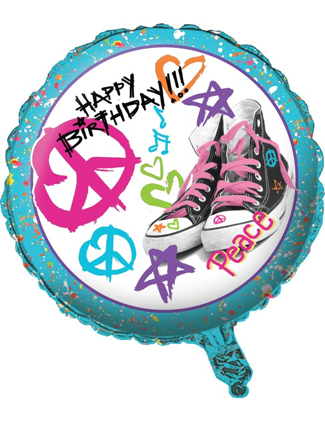 Ballon aluminium Anniversaire Girls rock 46 cm