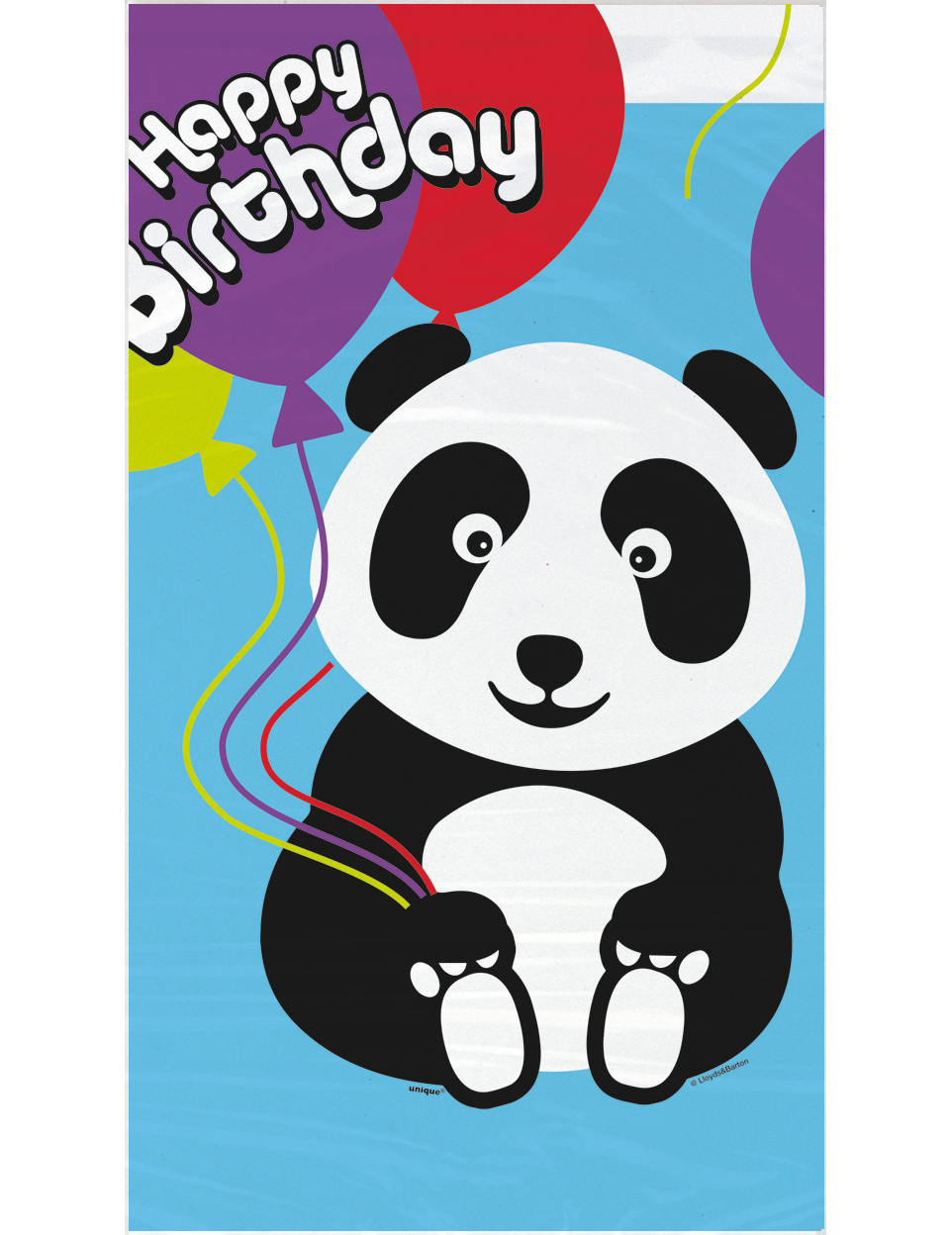 Nappe en plastique Anniversaire Panda 137 x 213 cm