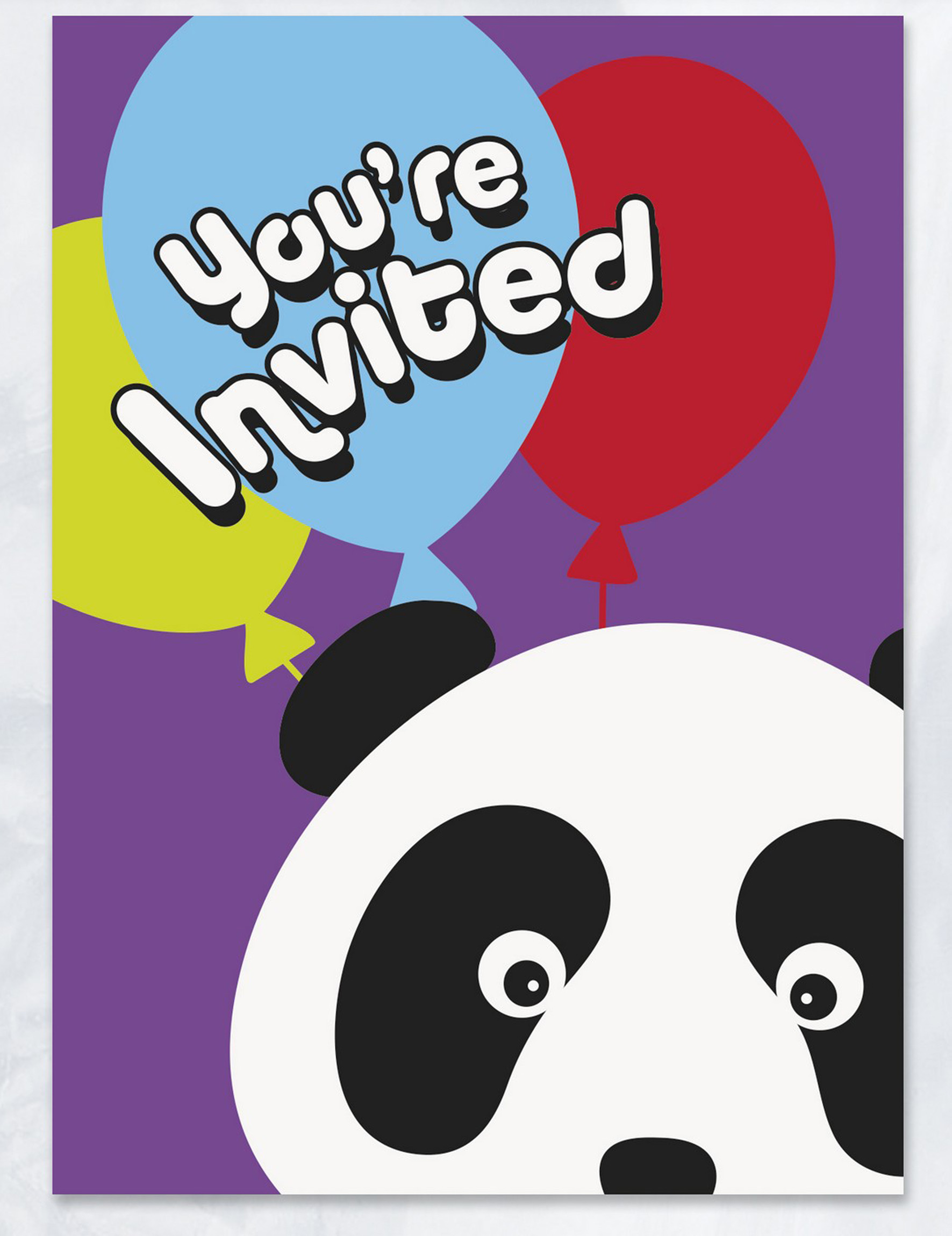 8 Cartes invitations Anniversaire Panda