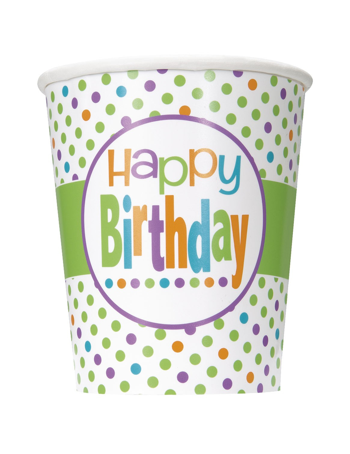 8 Gobelets carton  Anniversaire Acidulé 27 cl