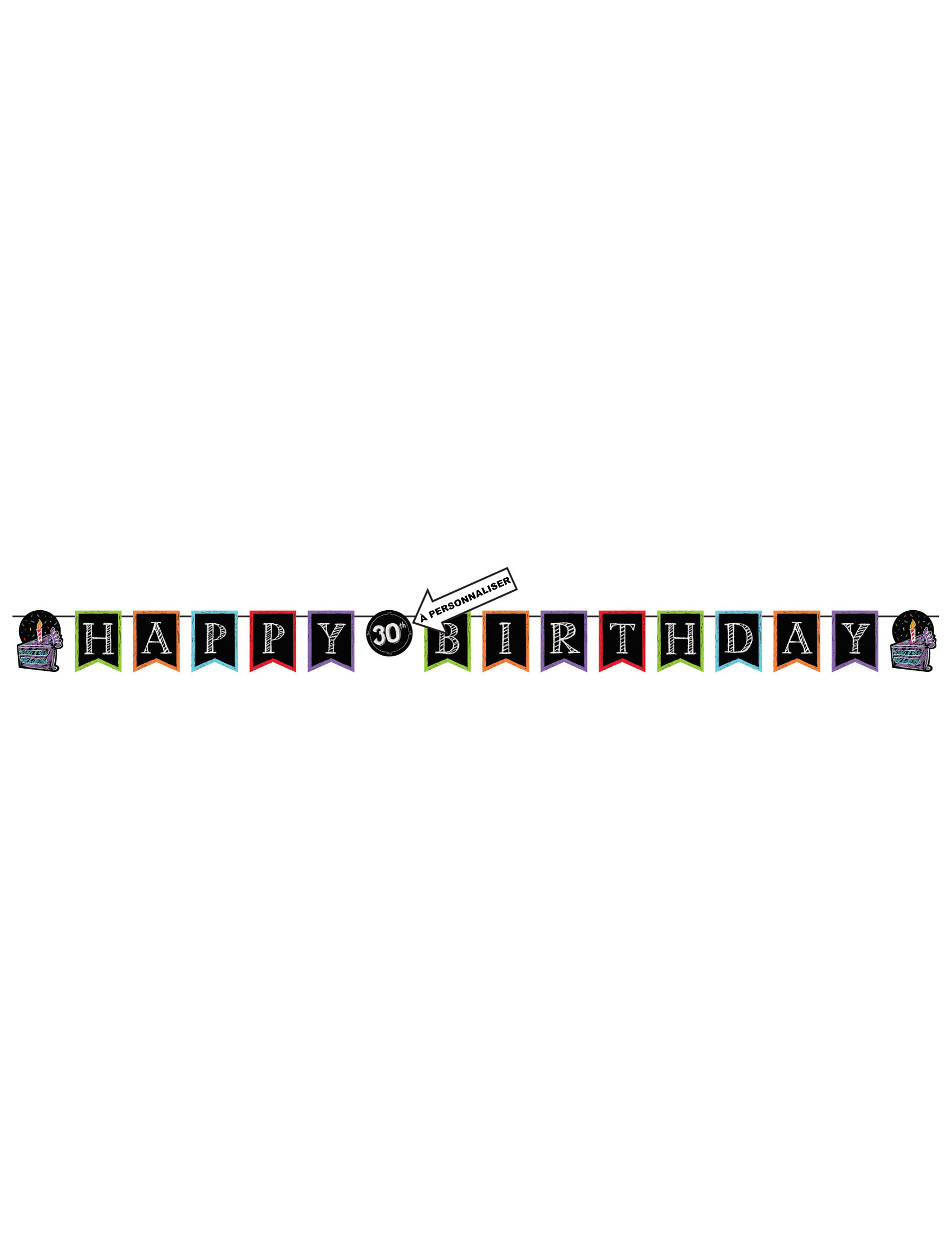 Guirlande personnalisable Confettis Happy Birthday