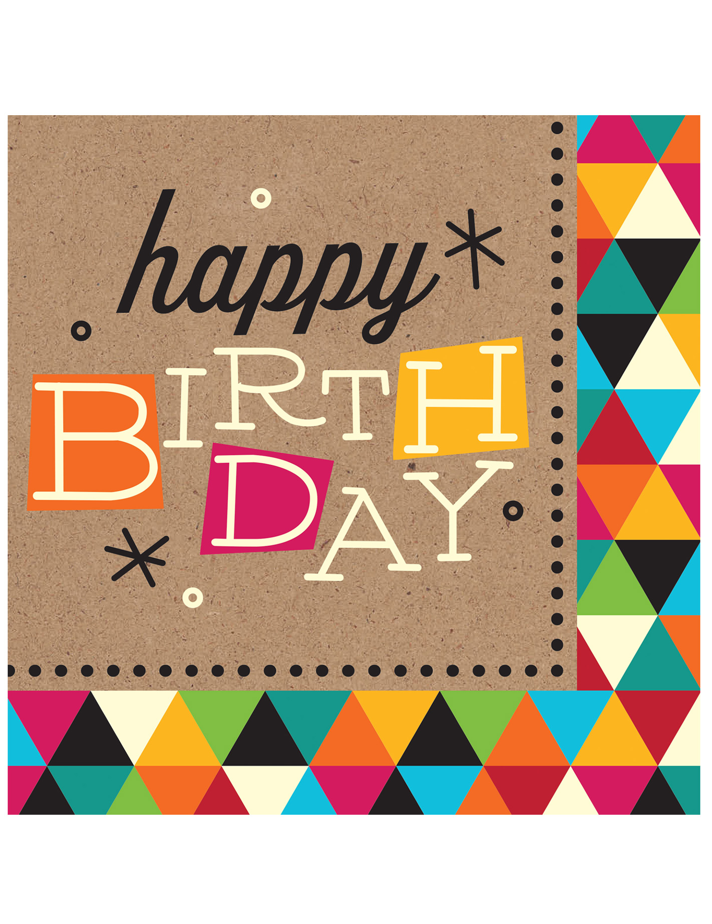 16 Serviettes en papier Anniversaire coloré 33 x 33 cm