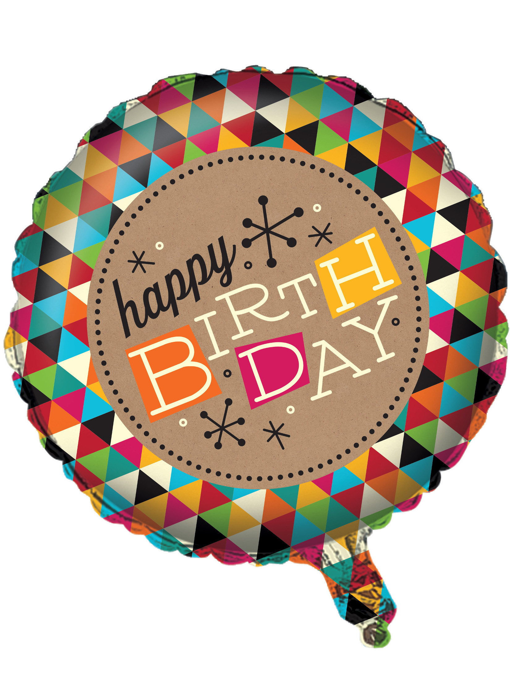 Ballon aluminium Anniversaire Kraft coloré 46 cm