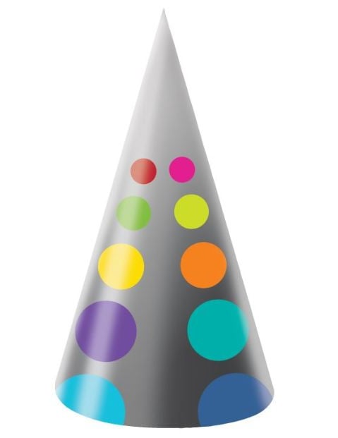 8 Chapeaux de fête Happy Birthday Pop