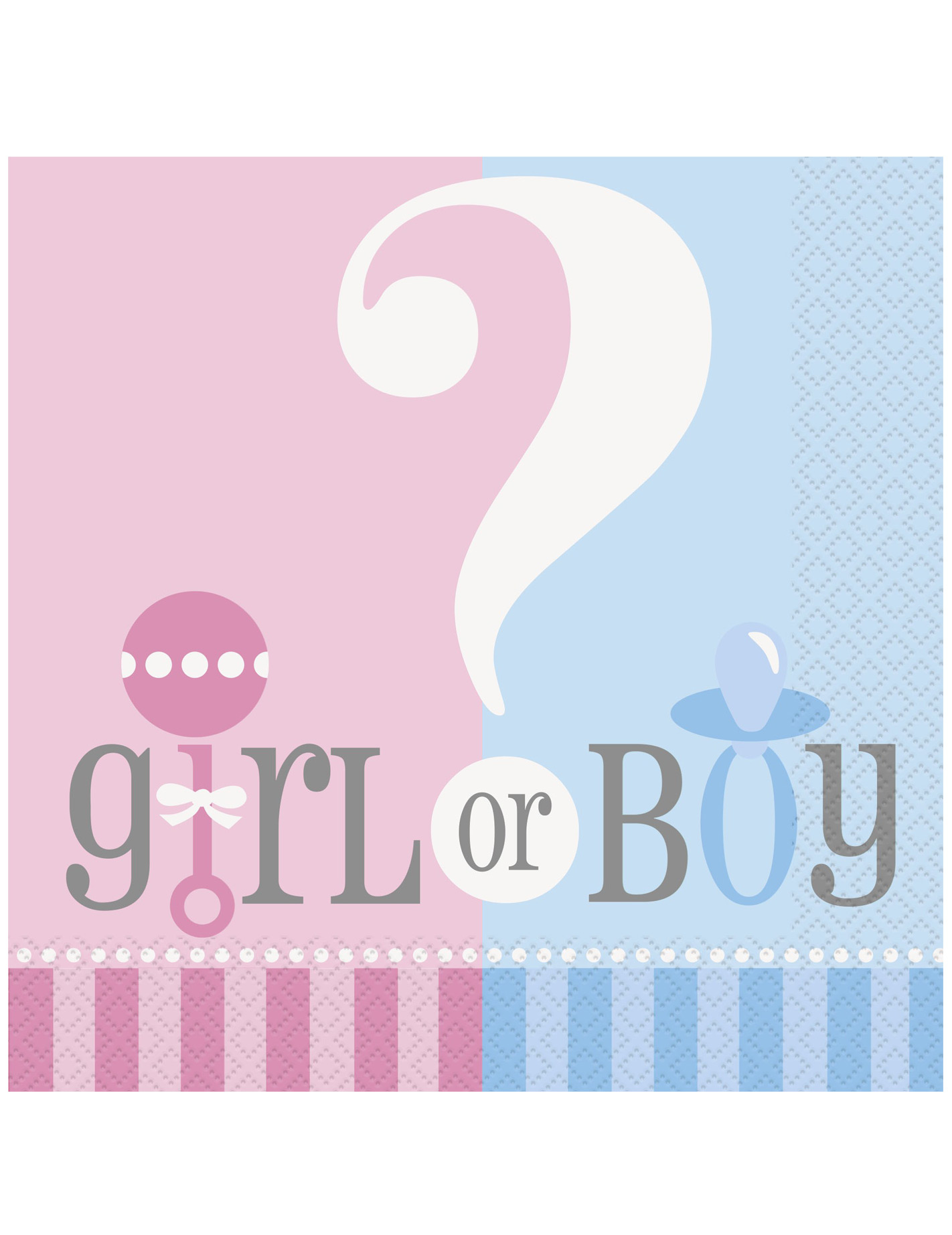 20 Serviettes en papier Girl or Boy 33 x 33 cm
