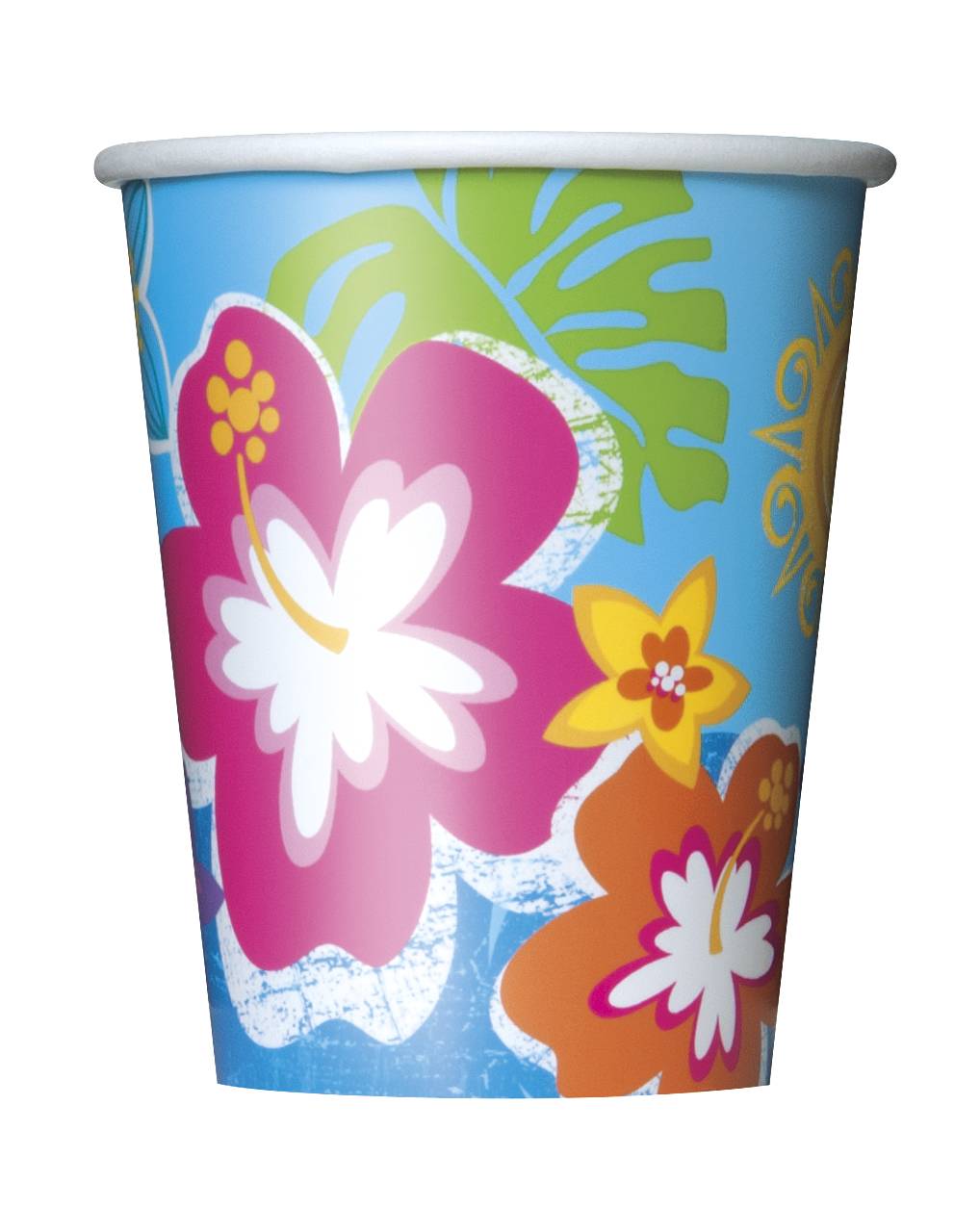 8 Gobelets en carton Hula Fête sur la plage 250ml