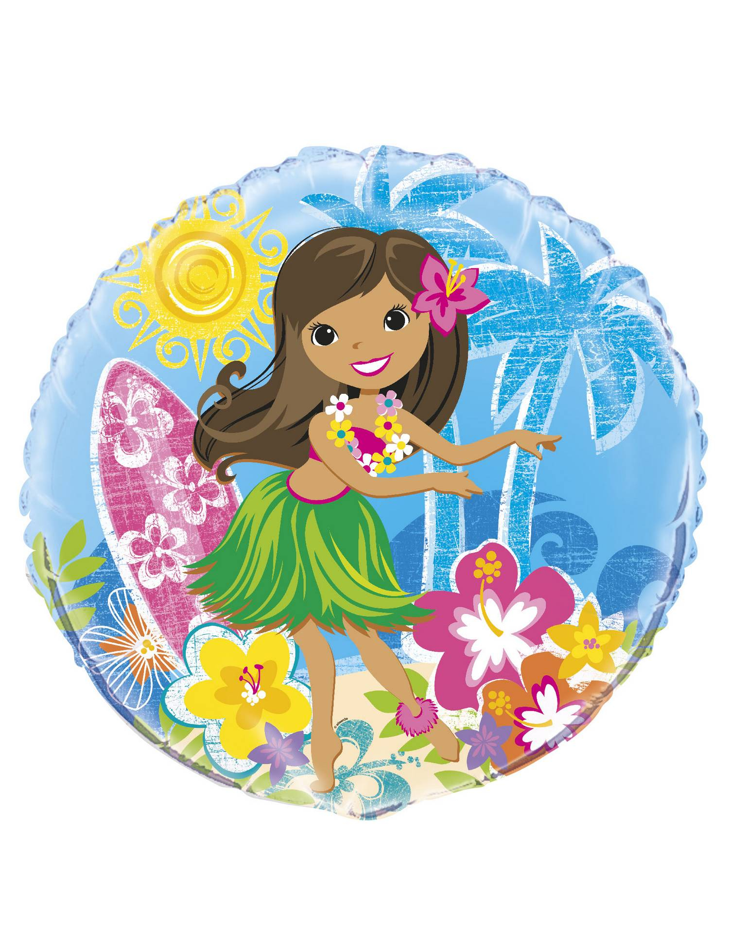 Ballon aluminium Hula Fête sur la plage 46 cm