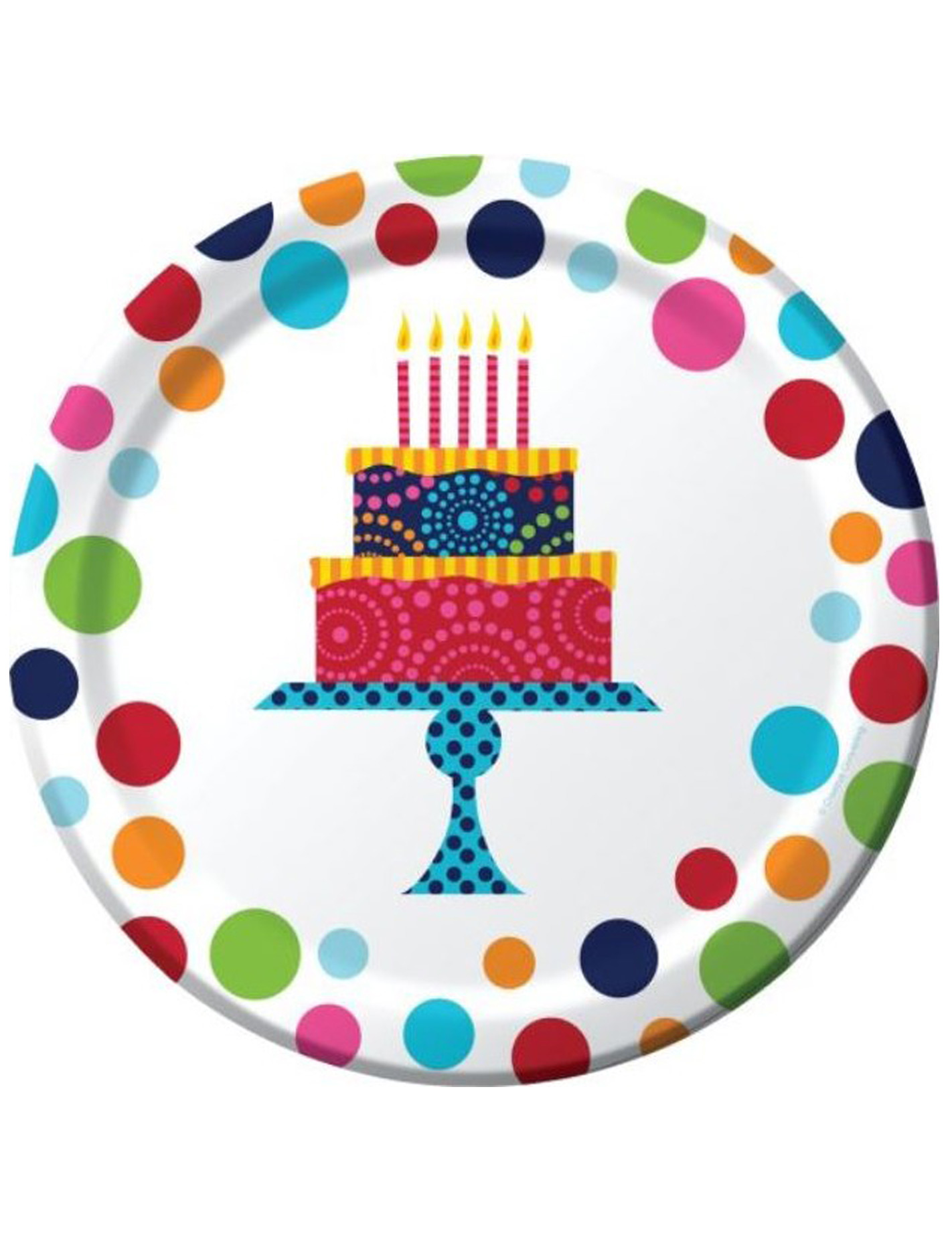 8 Assiettes Gâteau d'Anniversaire 23 cm
