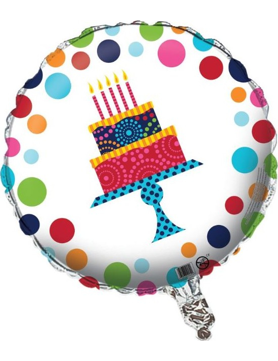 Ballon aluminium Gâteau d'anniversaire 46 cm