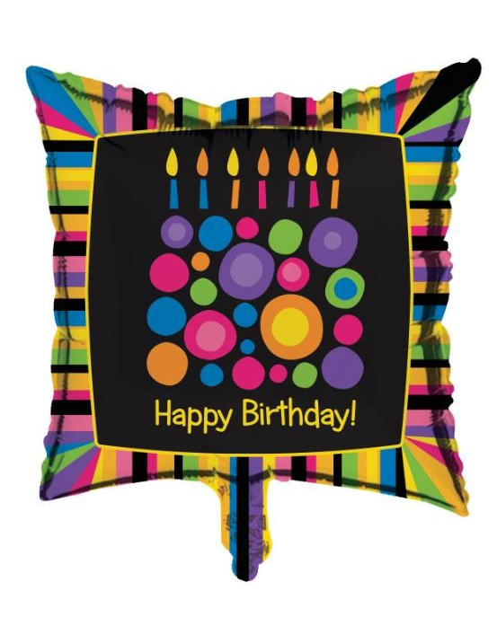 Ballon aluminium Bougies d'anniversaire 46 cm