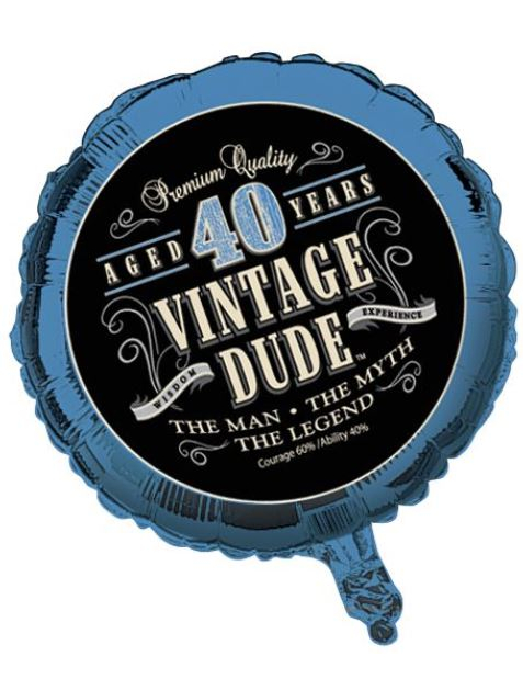Ballon aluminium Anniversaire Vintage 40 ans 46 cm