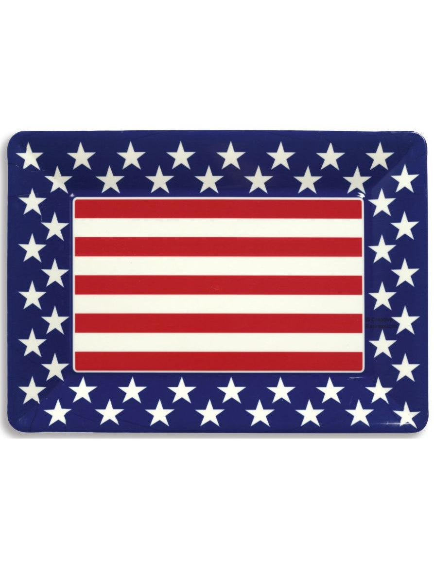 Plateau plastique étoiles USA 35 x 25 cm