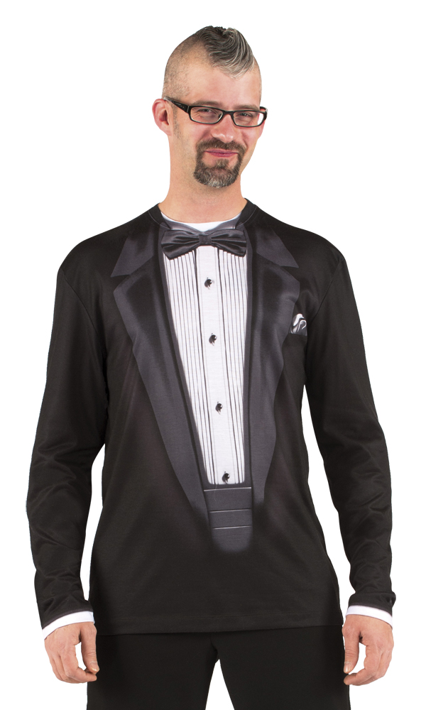 T-shirt costume gala noir adulte