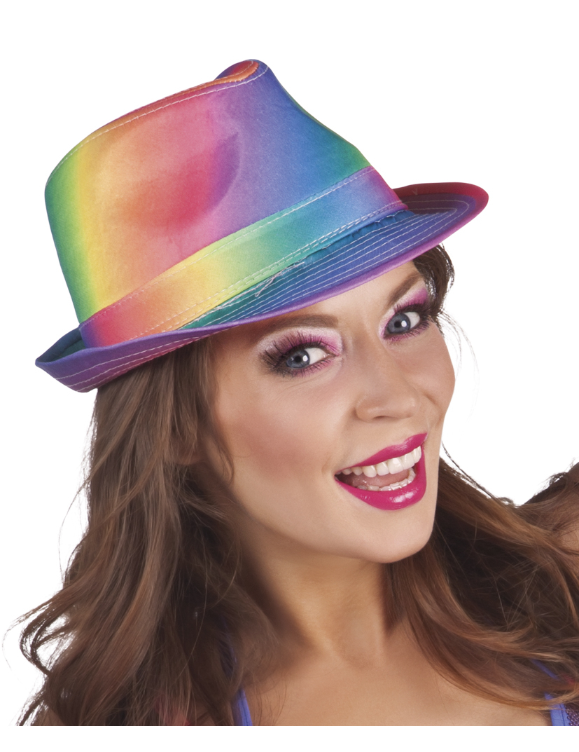 Chapeau borsalino arc-en-ciel adulte