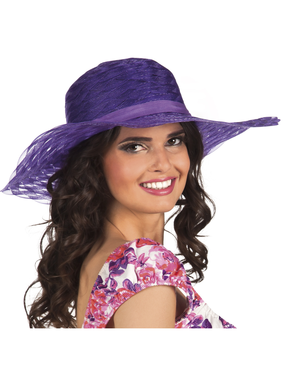 Chapeau été violet femme