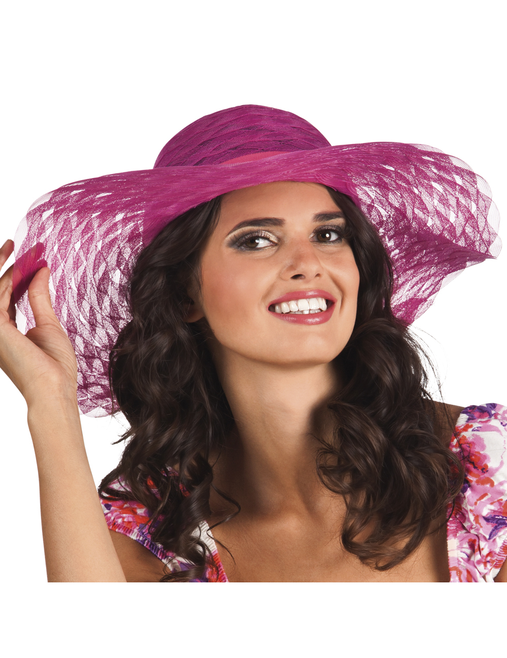 Chapeau été rose femme