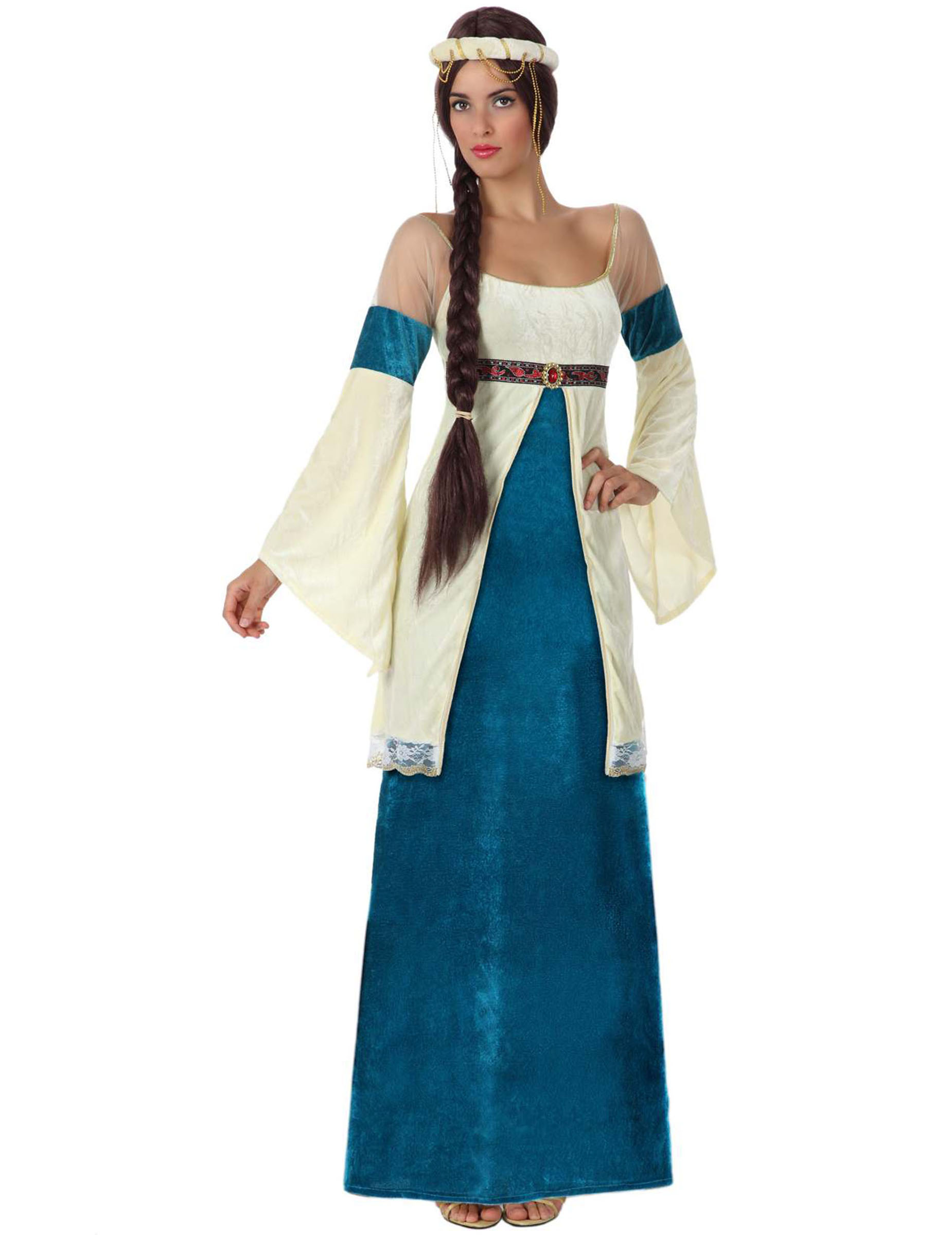 Déguisement médiéval bleu femme