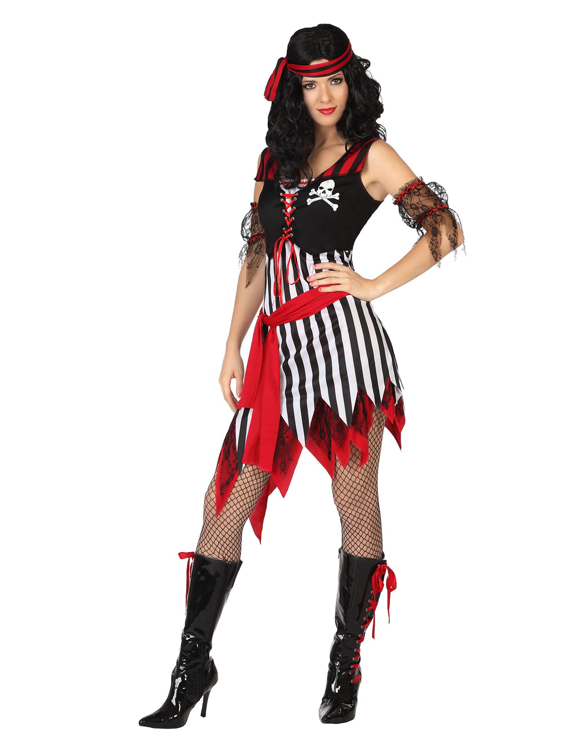 Déguisement pirate rayé femme