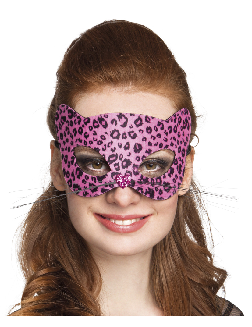 Masque léopard rose femme