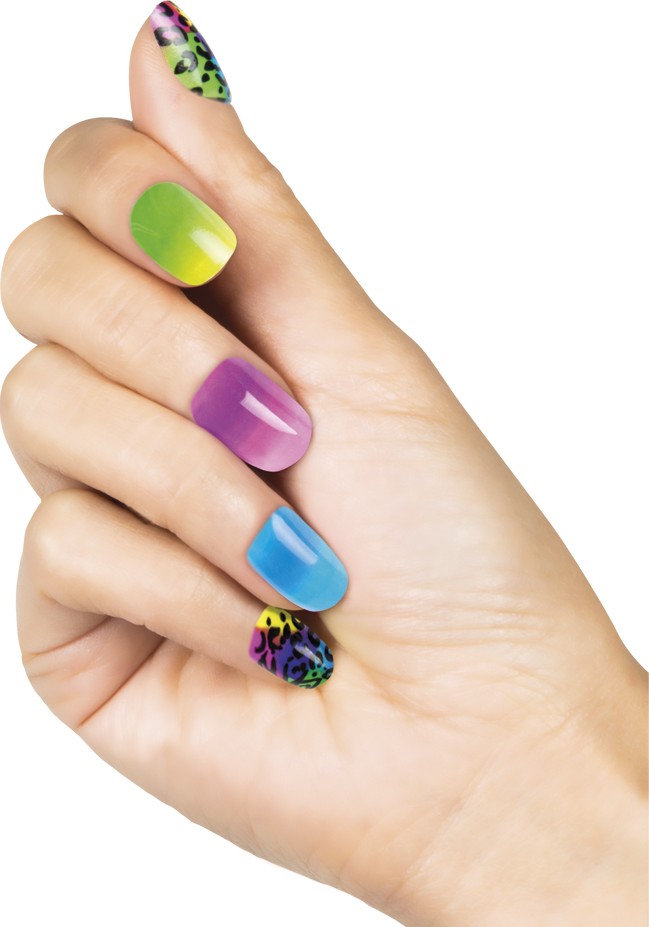Faux ongles adhésifs flashy léopard femme