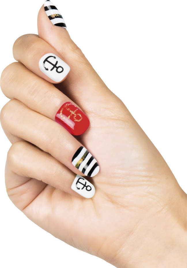 Faux ongles adhésifs marin femme