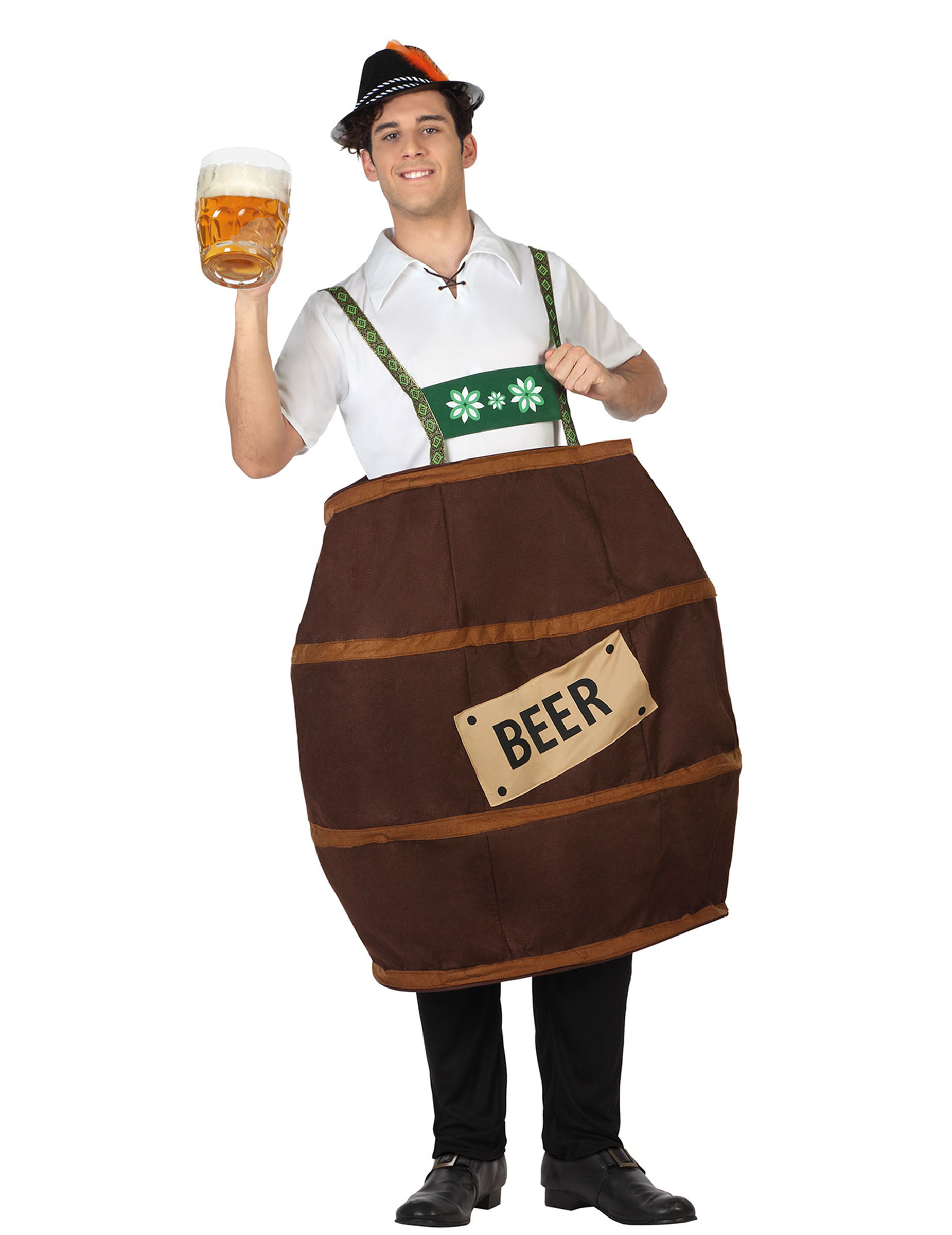 Déguisement tonneau de bière homme