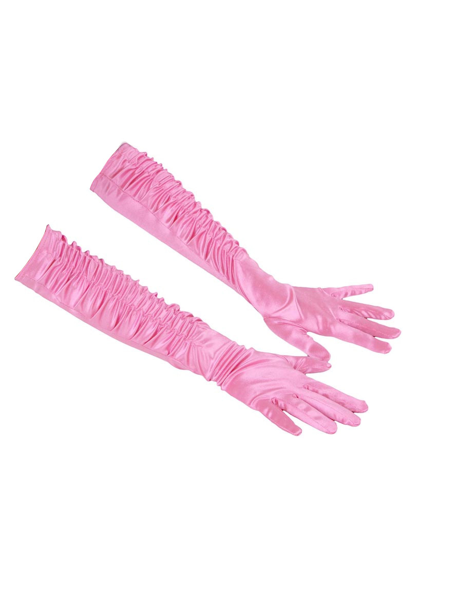 Gants longs roses