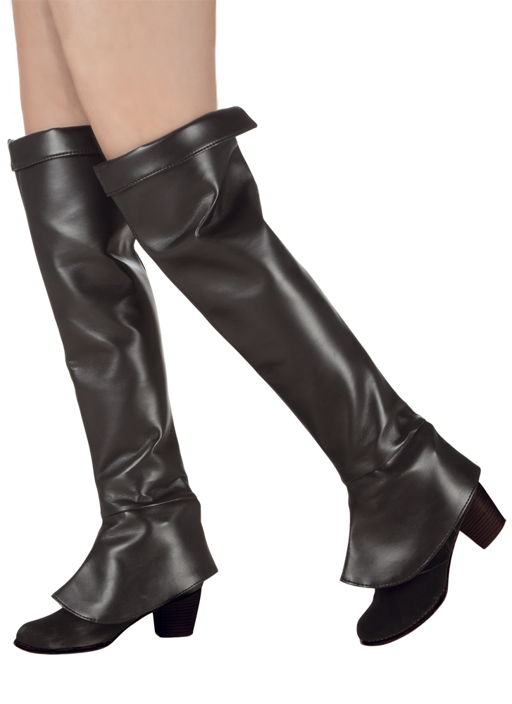 Sur-bottes noires femme