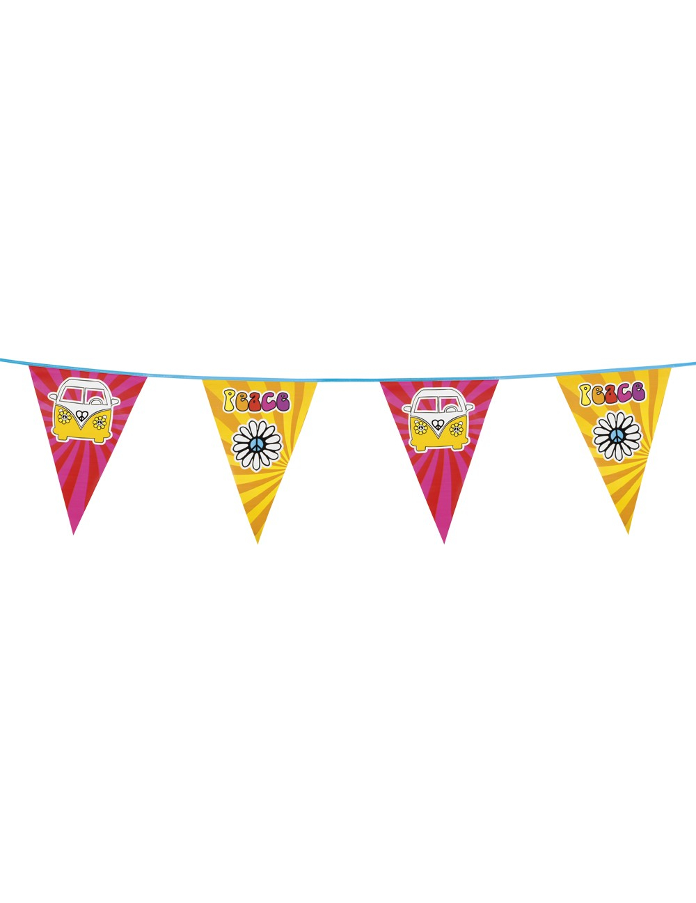 Guirlande fanions Hippie Flower Power 6 m