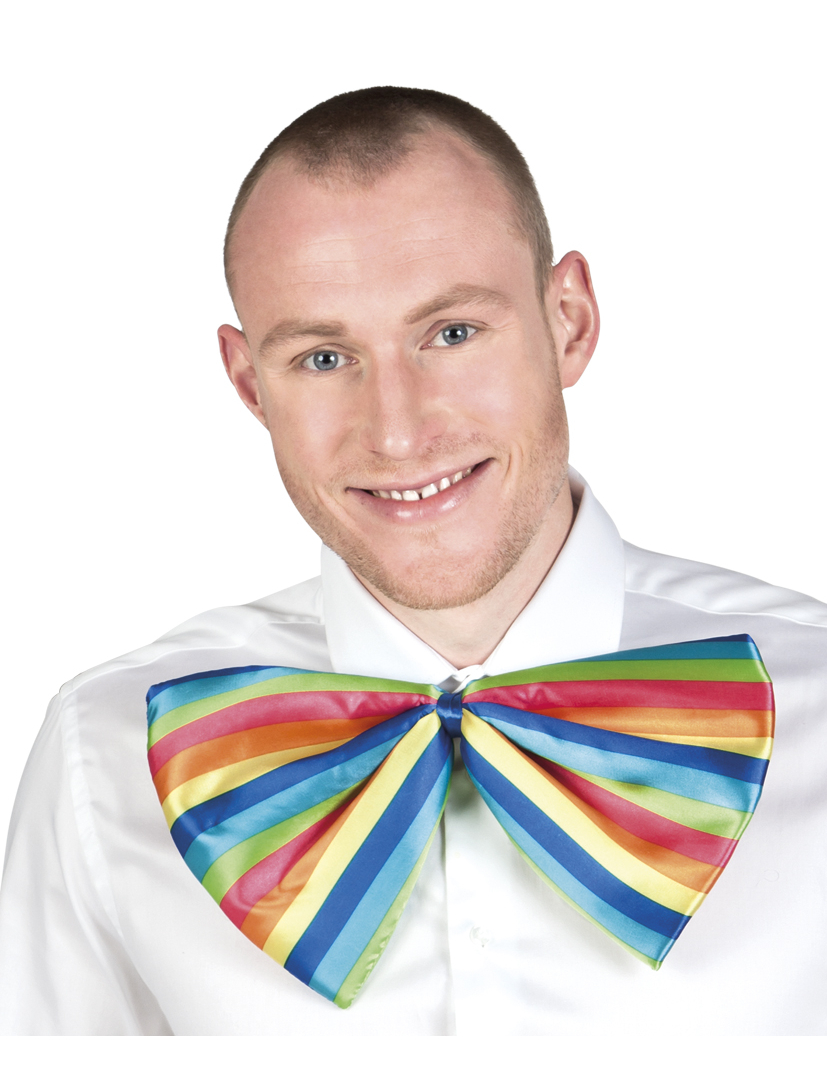 Noeud papillon géant clown multicolore