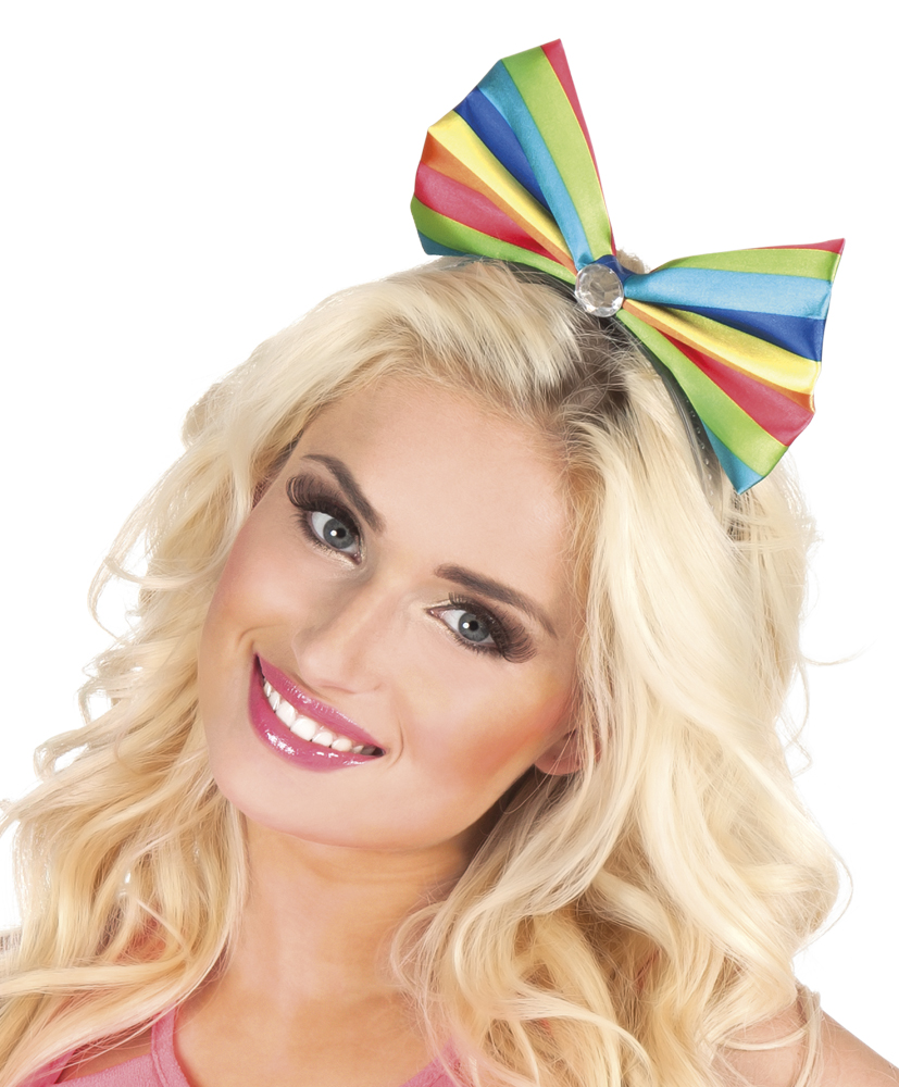 Coiffe noeud papillon clown multicolore femme