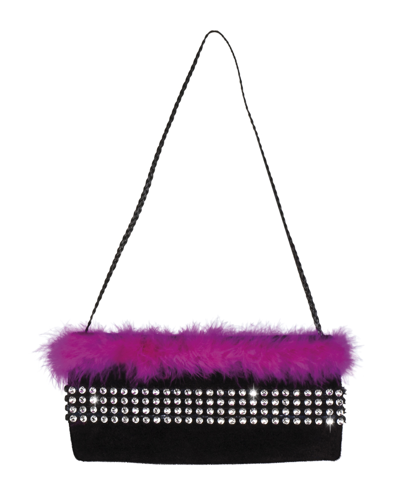 Sac charleston noir et rose femme