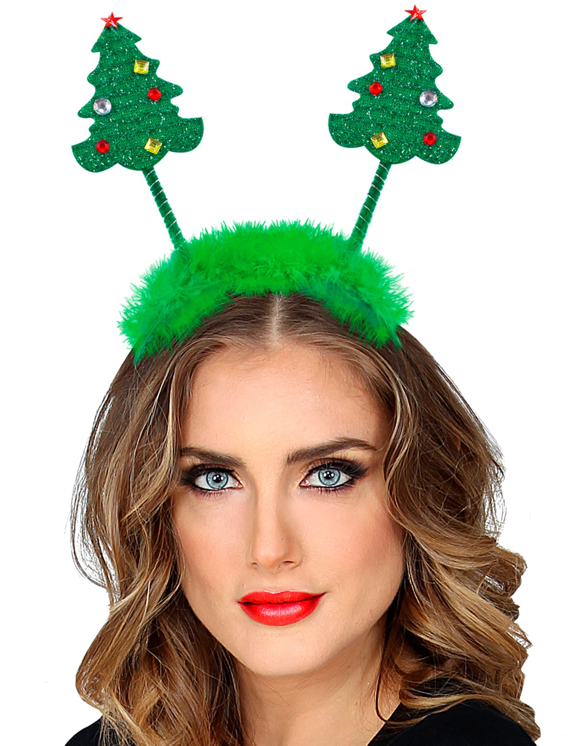 Serre-tête sapins de Noël vert avec fourrure Noël
