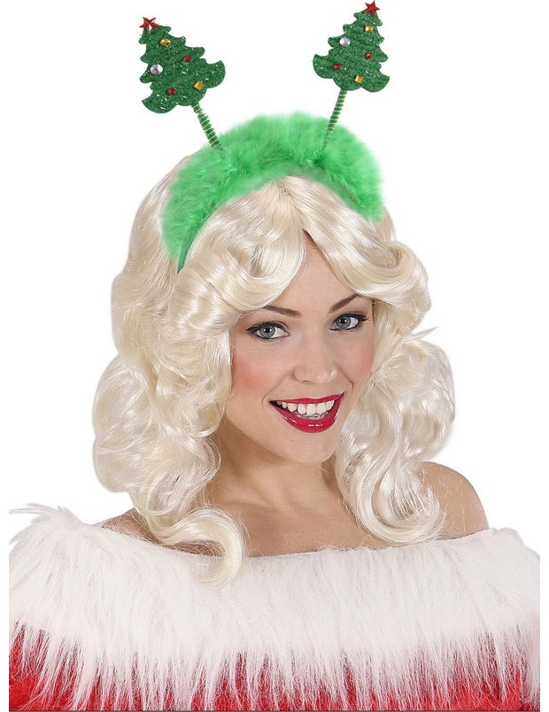 Serre-tête sapins de Noël vert avec fourrure Noël