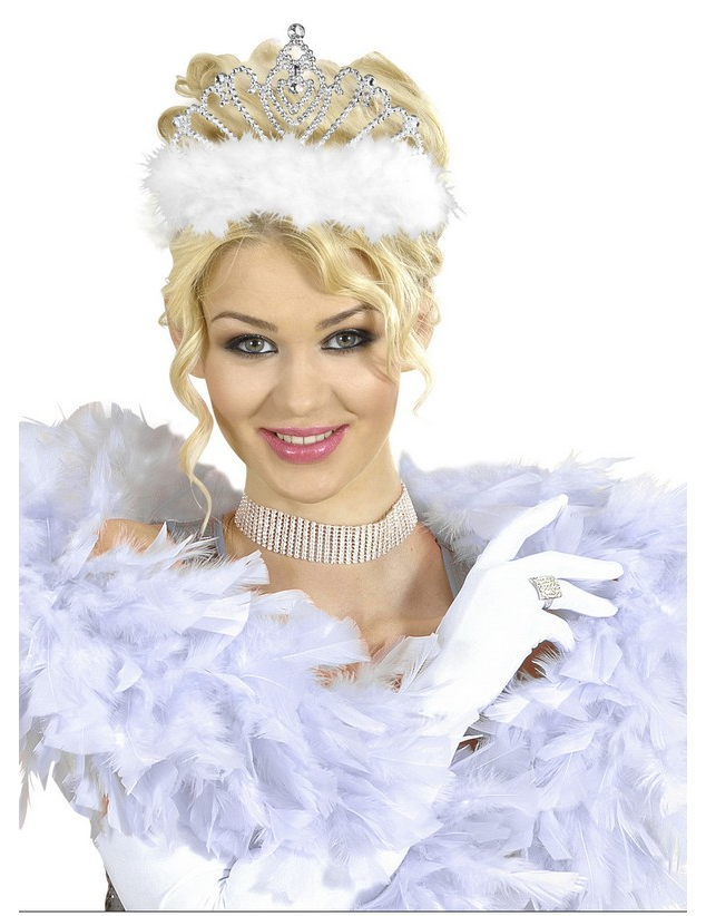 Diadème princesse avec fourrure blanche