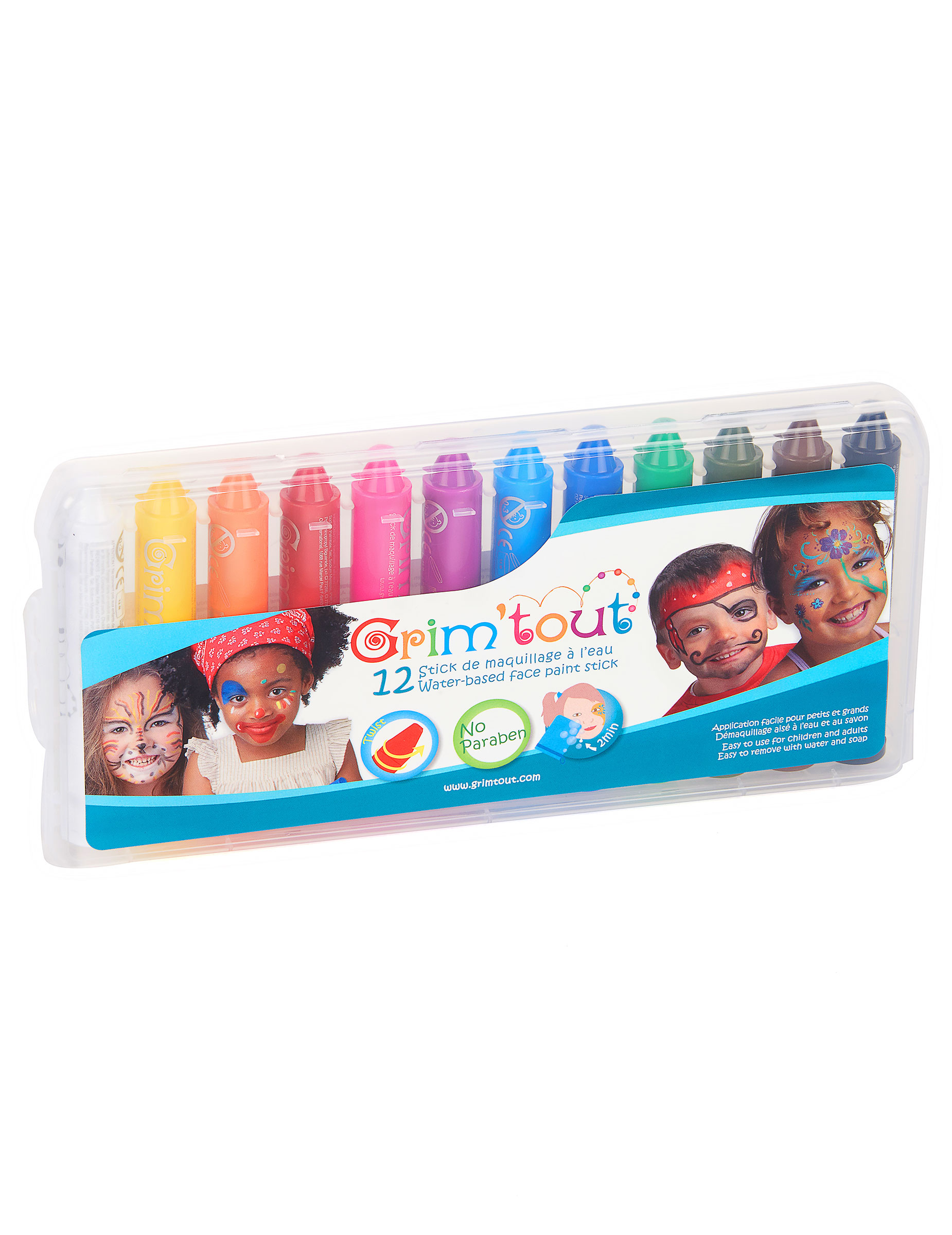 Boîte de 12 crayons maquillage multicolore Grim'tout