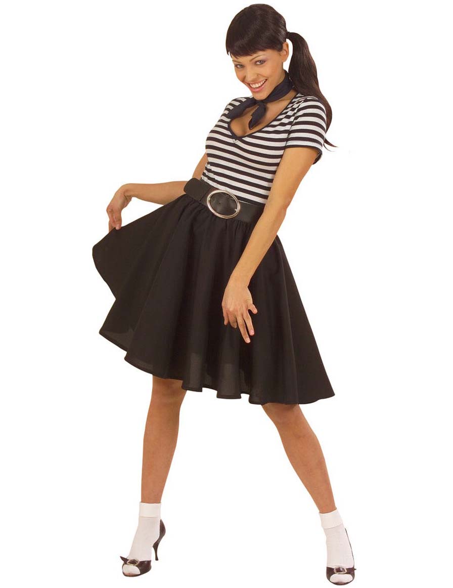 Jupe rock'n'roll noire femme