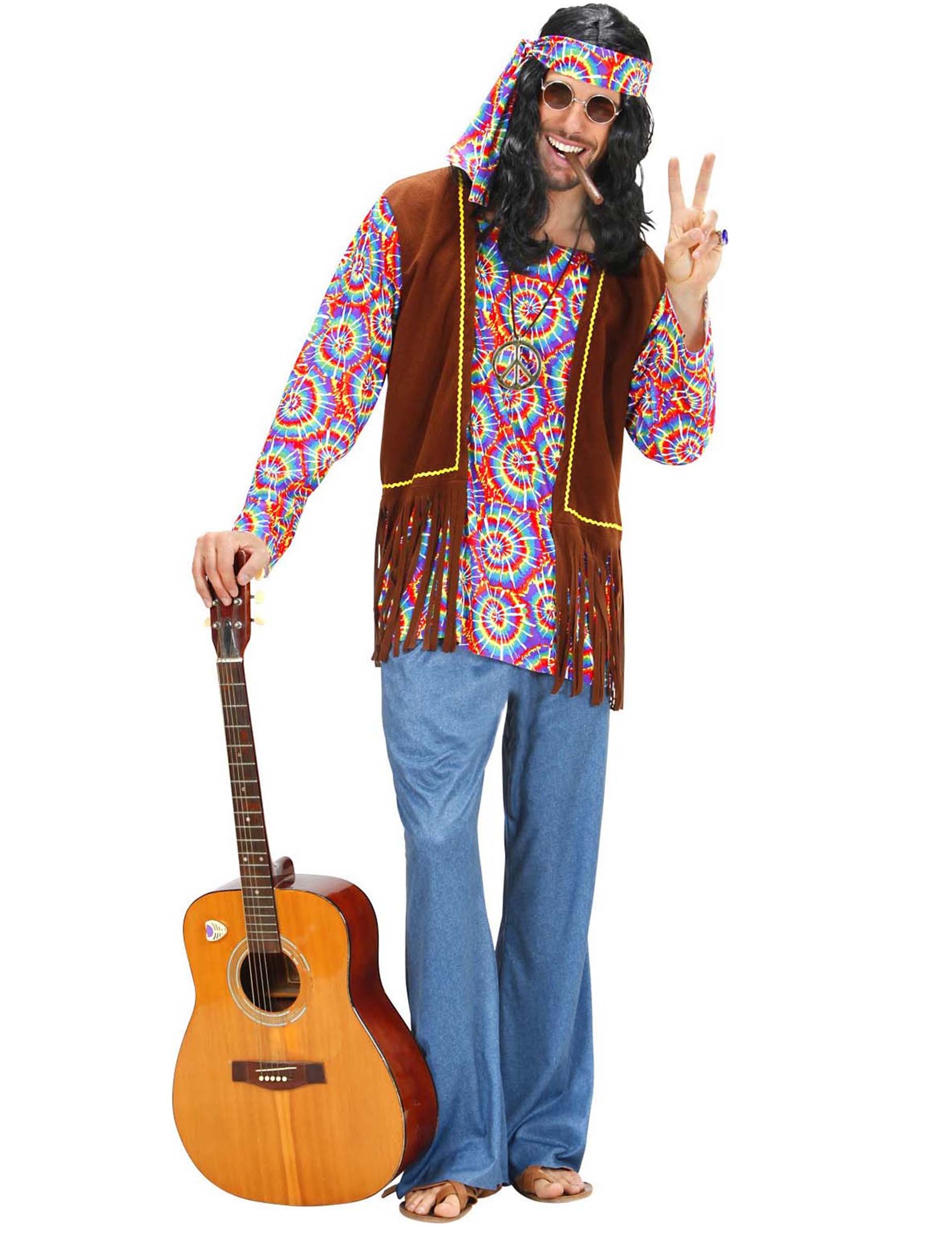 Déguisement hippie psychédélique homme